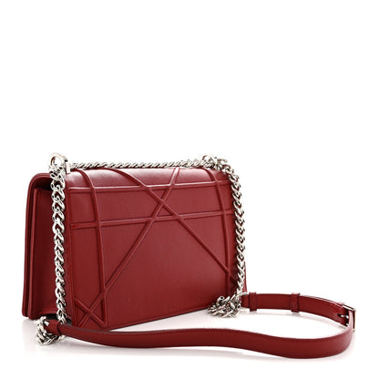 Grained Calfskin Medium Diorama Flap Bag Red