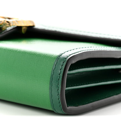 Azalea Calfskin Enamel Mini Dionysus Chain Wallet New Shamarock Emerald