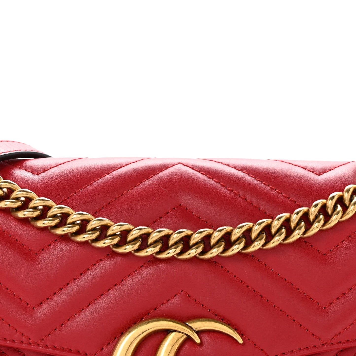 Calfskin Matelasse Small GG Marmont Shoulder Bag Hibiscus Red