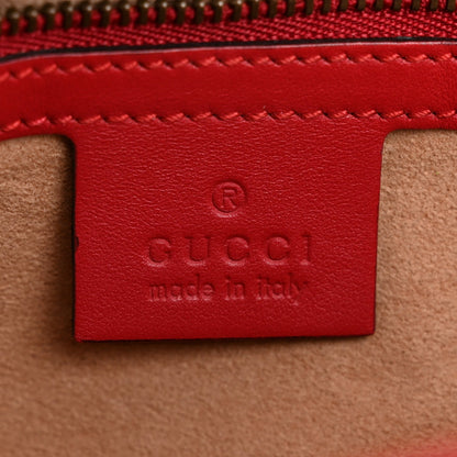 Calfskin Matelasse Small GG Marmont Shoulder Bag Hibiscus Red