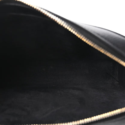 Grained Calfskin Caro Double Pouch Black