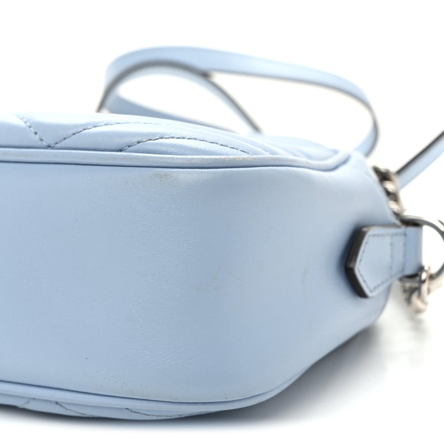 Calfskin Matelasse Small GG Marmont Chain Shoulder Bag Porcelain Light Blue