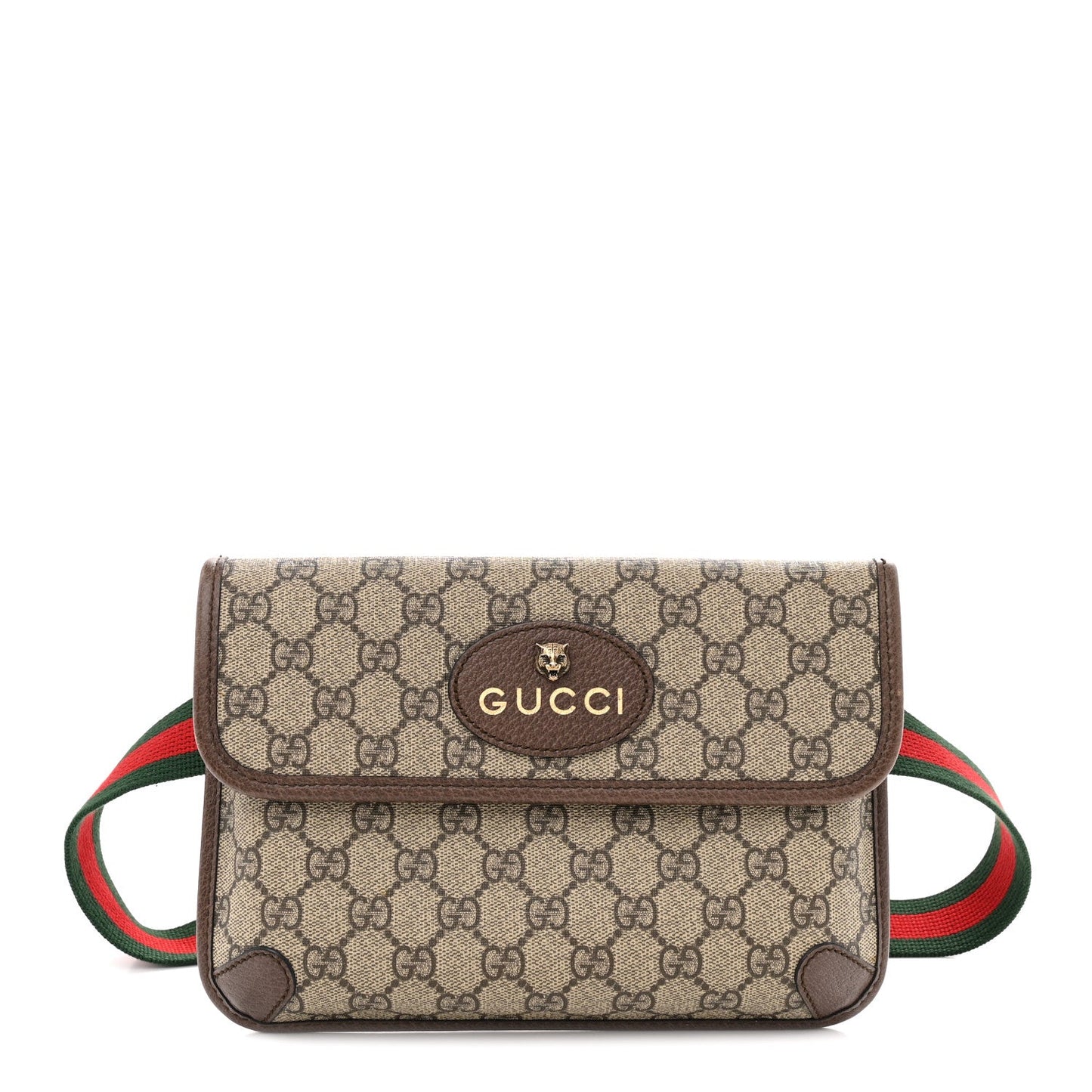 GG Supreme Monogram Neo Vintage Web Belt Bag Brown