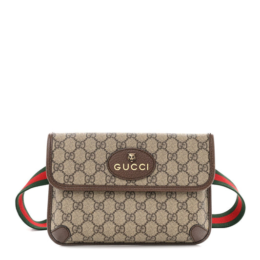 GG Supreme Monogram Neo Vintage Web Belt Bag Brown