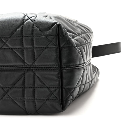 Calfskin Macrocannage Small Toujours Vertical Tote Black