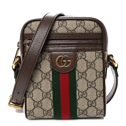 GG Supreme Monogram Web Mini Ophidia Messenger Brown Brown