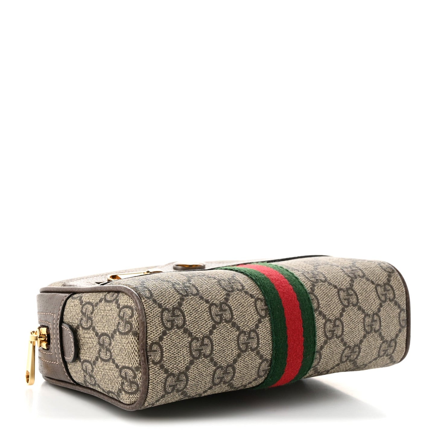 GG Supreme Monogram Web Small Ophidia Belt Bag 85 34 Dark Brown