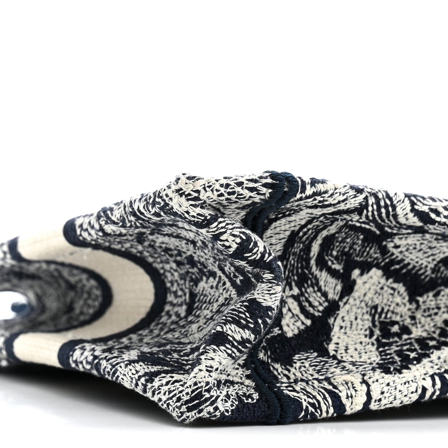 Canvas Embroidered Mini Toile De Jouy Book Tote Blue