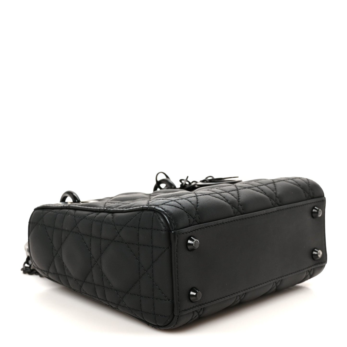 Ultra Matte Calfskin Cannage Mini Lady Dior Black