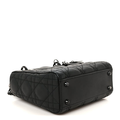 Ultra Matte Calfskin Cannage Mini Lady Dior Black