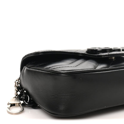 Calfskin Matelasse Monochrome GG Marmont Chain Belt Bag Black