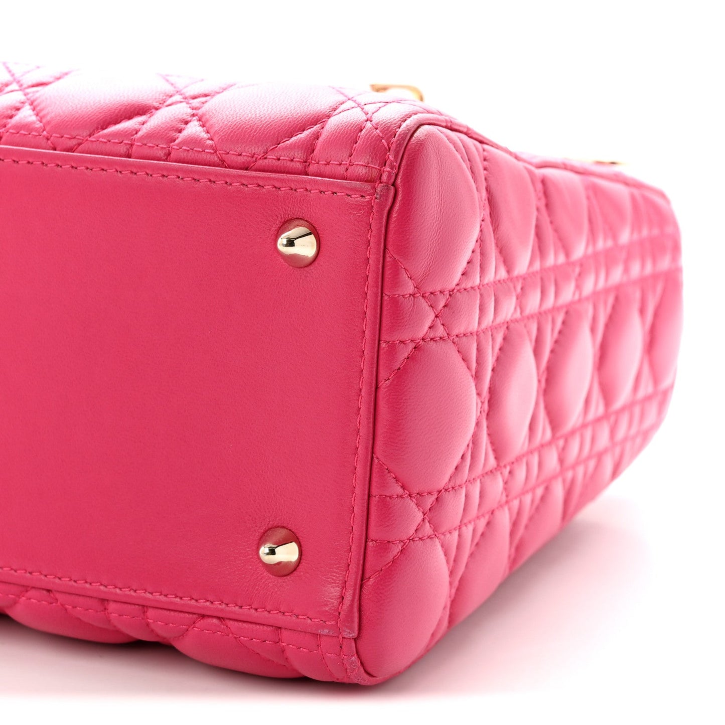 Lambskin Cannage Medium Lady Dior Fuchsia