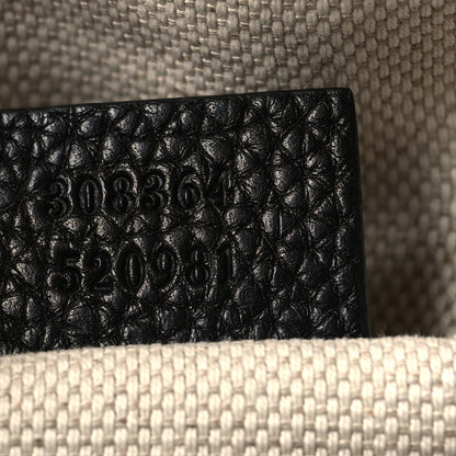 Pebbled Calfskin Small Soho Disco Bag Black