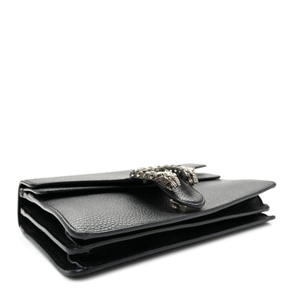 Pebbled Calfskin Small Dionysus Shoulder Bag Black