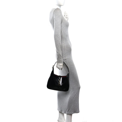 Patent Calfskin Small Jackie Shoulder Bag Black