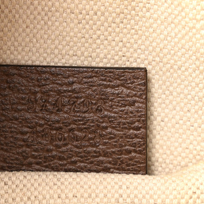 GG Supreme Monogram Textured Calfskin Web Medium Ophidia Briefcase Beige Ebony New Acero