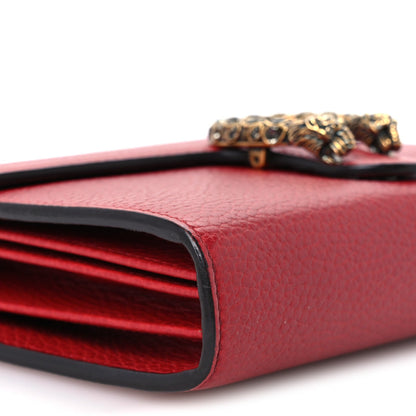 Calfskin Mini Dionysus Chain Wallet Hibiscus Red