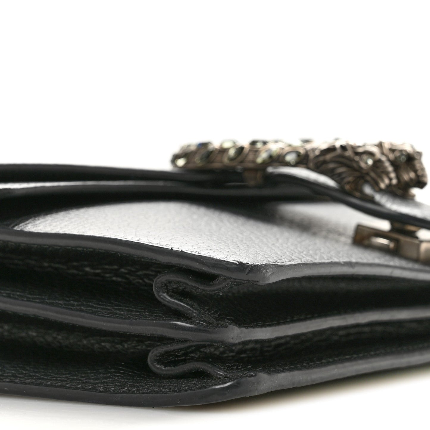 Pebbled Calfskin Small Dionysus Shoulder Bag Black