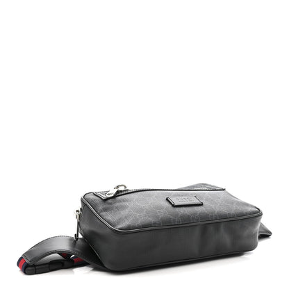 Soft GG Supreme Monogram Web Belt Bag Black Grey