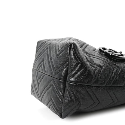 Nappa Chevron Matelasse Small GG Marmont Tote Bag Black