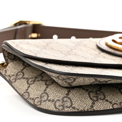 GG Supreme Monogram Textured Dollar Calfskin Blondie Belt Bag Beige Ebony New Acero