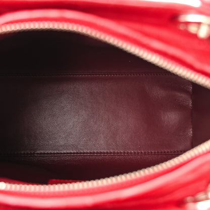 Alligator Medium Lady Dior Red