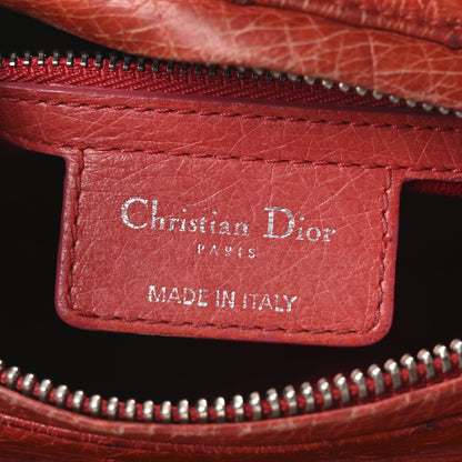 Ostrich Medium Lady Dior Red