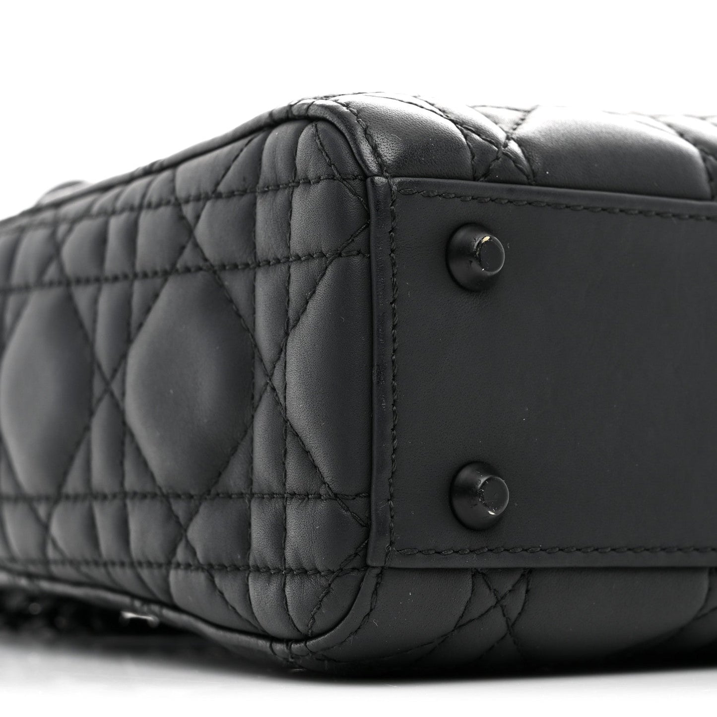 Ultra Matte Calfskin Cannage Mini Lady Dior Black