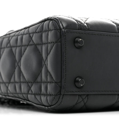 Ultra Matte Calfskin Cannage Mini Lady Dior Black