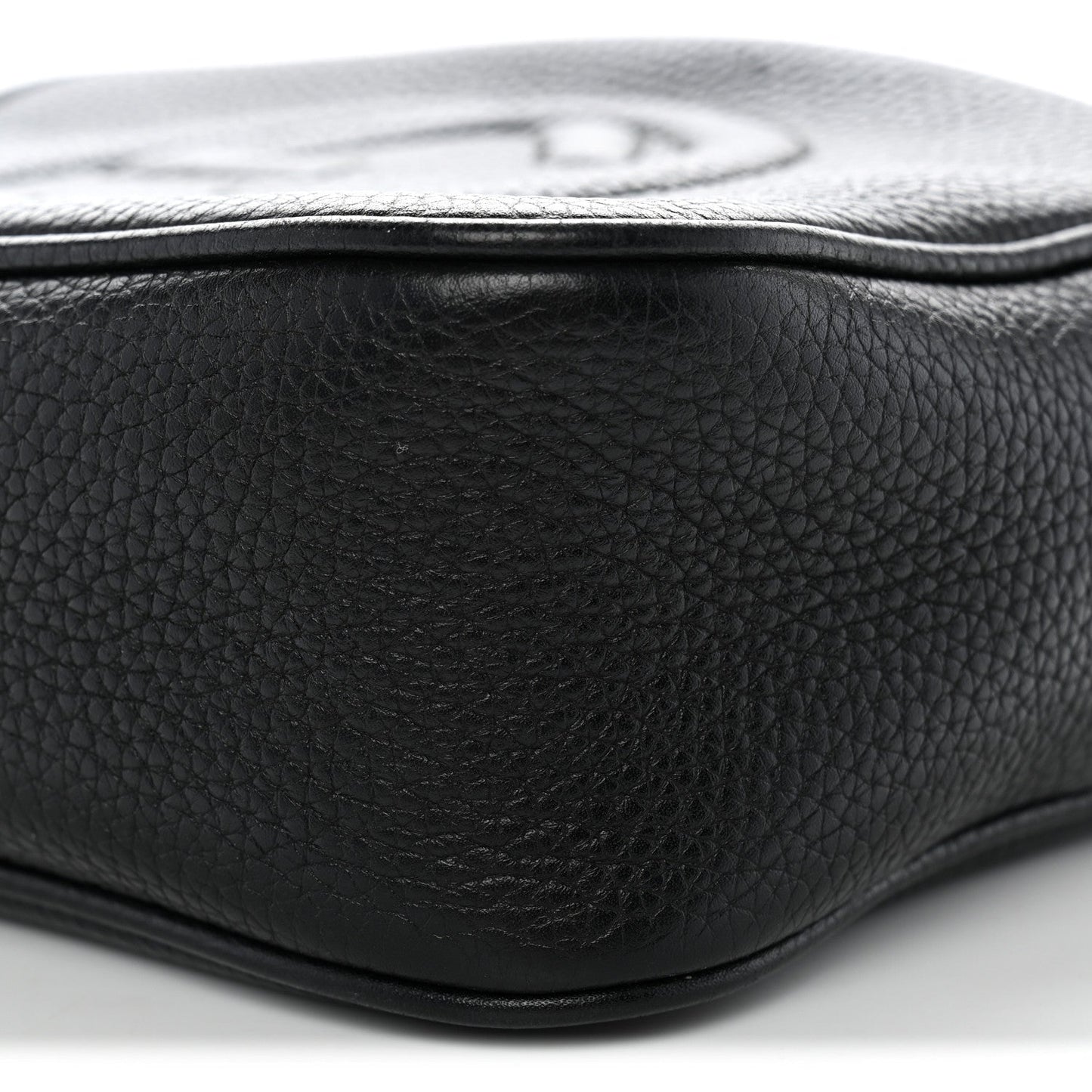 Pebbled Calfskin Small Soho Disco Bag Black