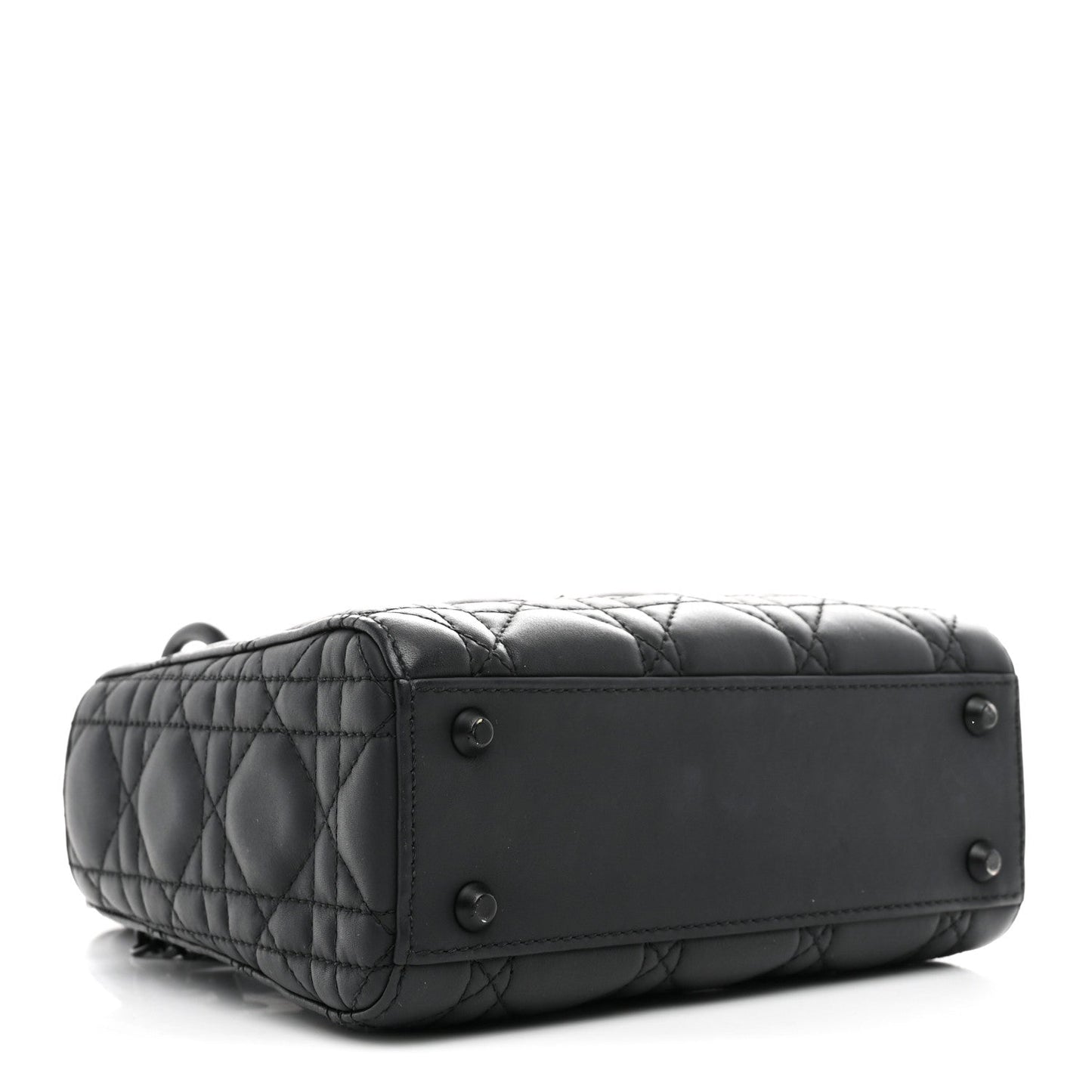 Ultra Matte Calfskin Cannage Mini Lady Dior Black