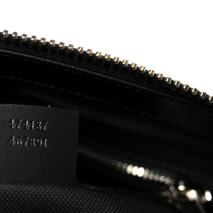 GG Supreme Monogram Appia Calfskin Web Flat Messenger Bag Black Grey