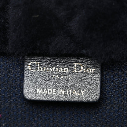 Shearling Cannage Medium Book Tote Deep Blue Natural