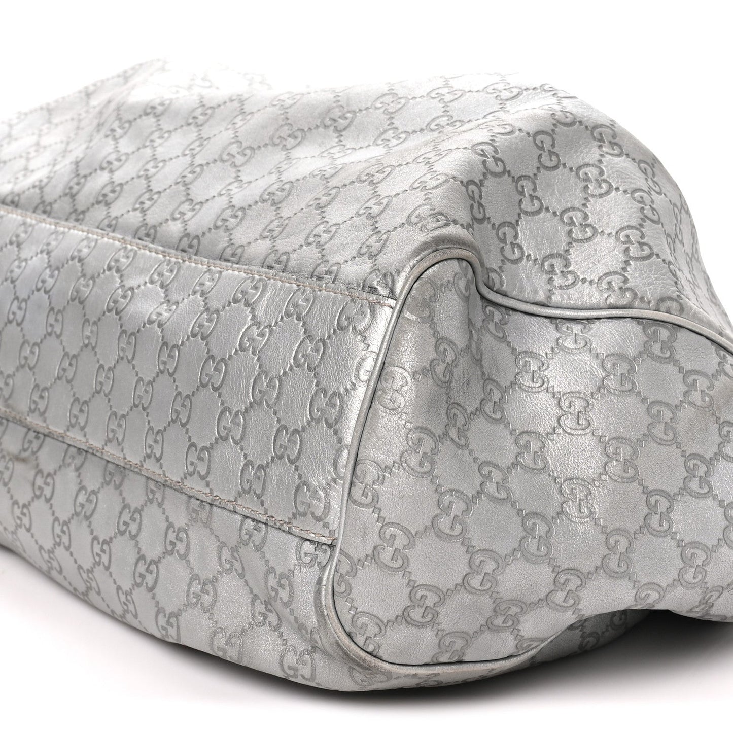Guccissima Large Sukey Tote Silver