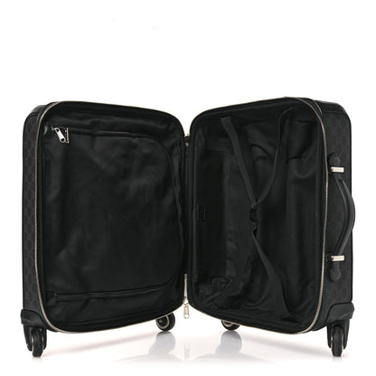 GG Supreme Monogram Four Wheel Suitcase Black Grey