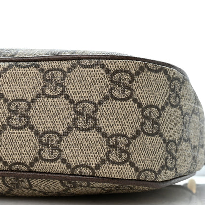 GG Supreme Monogram Textured Dollar Calfskin Small Ophidia Hobo Beige Ebony New Acero