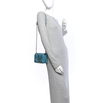 Calfskin Macrocannage Mini Caro Bag Horizon Blue