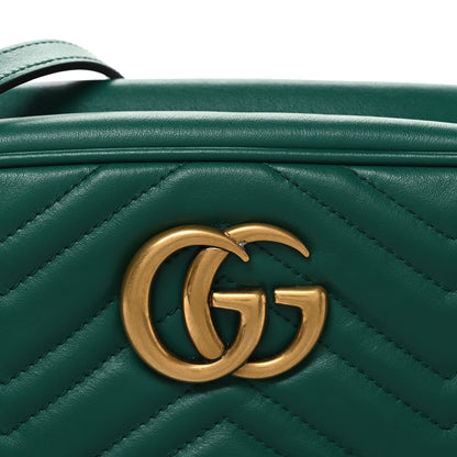 Calfskin Matelasse Small GG Marmont Chain Shoulder Bag Emerald Green