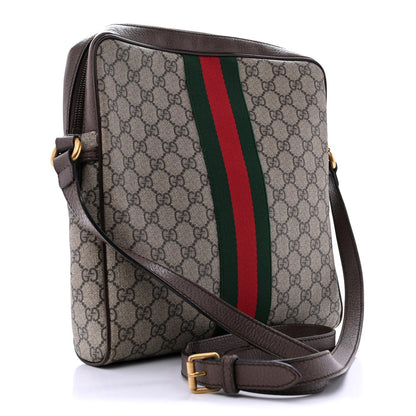 GG Supreme Monogram Web Medium Ophidia Messenger Bag Brown
