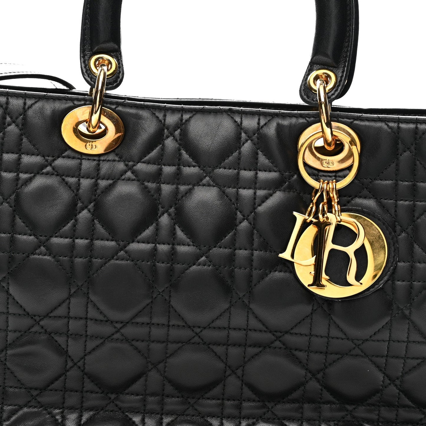 Lambskin Cannage Large Lady Dior Black