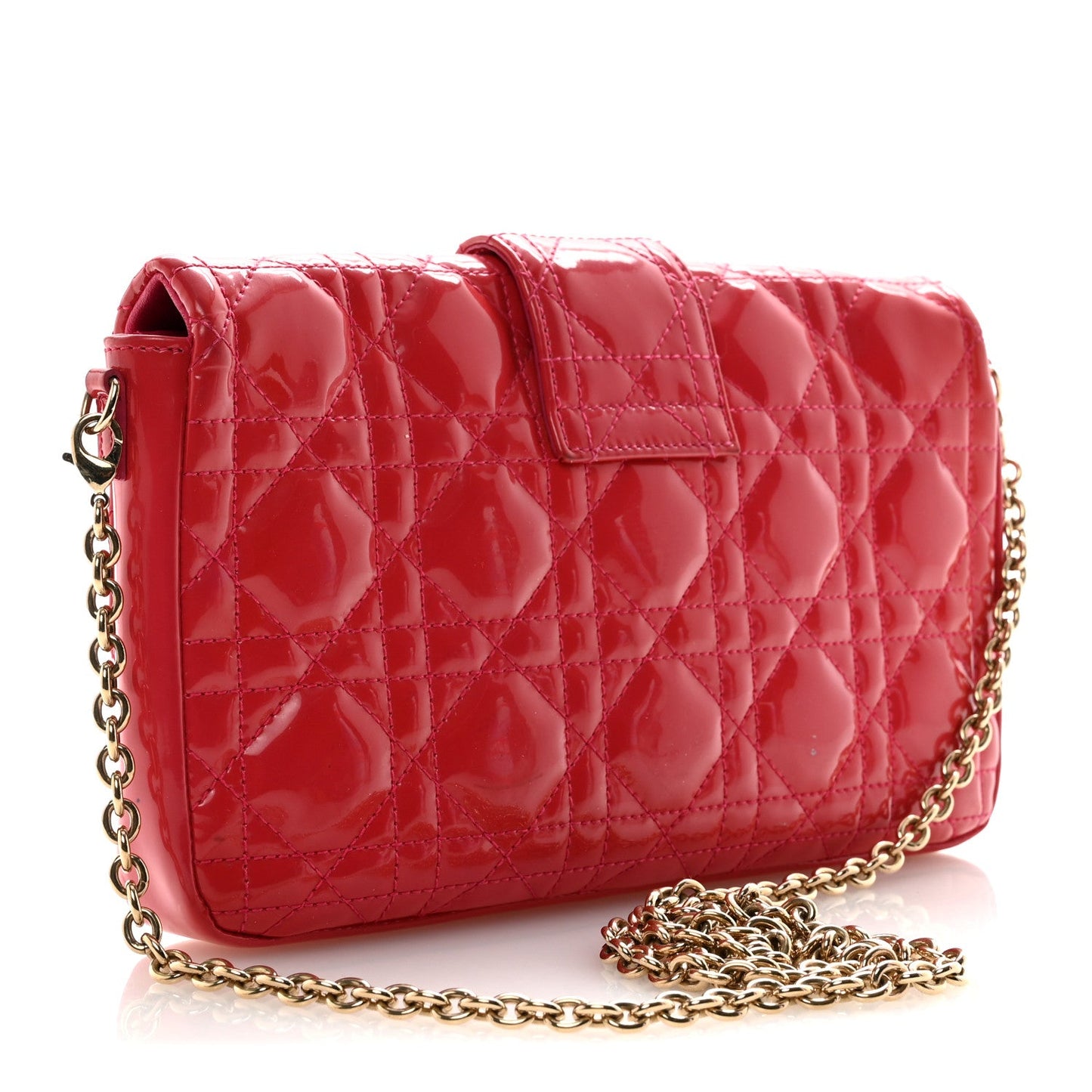 Patent Cannage Miss Dior Promenade Pouch Fuchsia