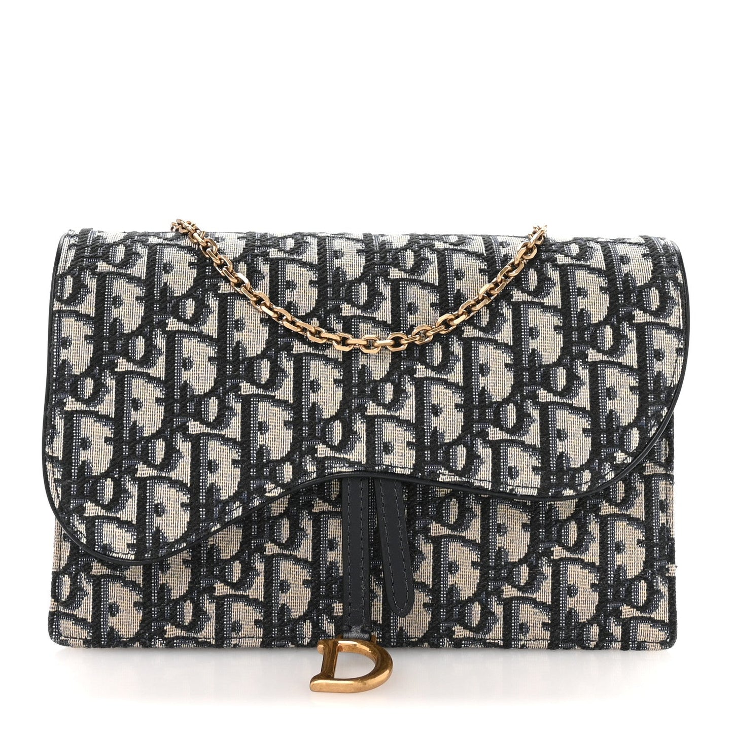 Oblique Saddle Chain Pouch Blue