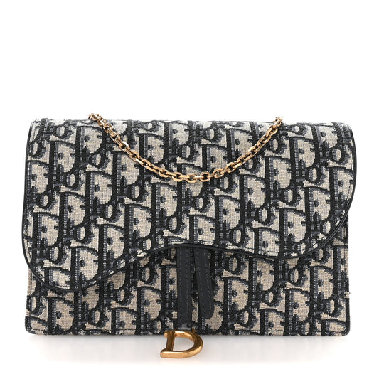 Oblique Saddle Chain Pouch Blue