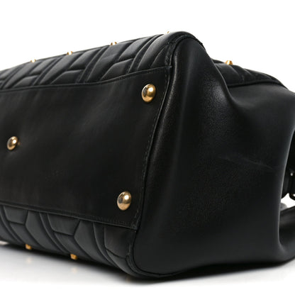 Calfskin Matelasse Studded Medium GG Marmont Tote Black