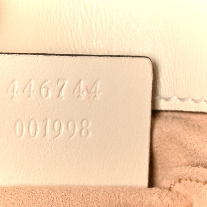 Calfskin Matelasse Mini GG Marmont Shoulder Bag White