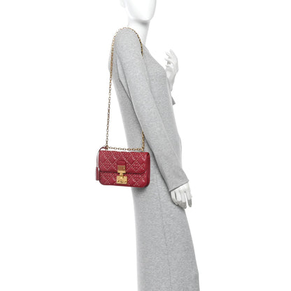 Lambskin Cannage Studded Small Dioraddict Flap Bag Red
