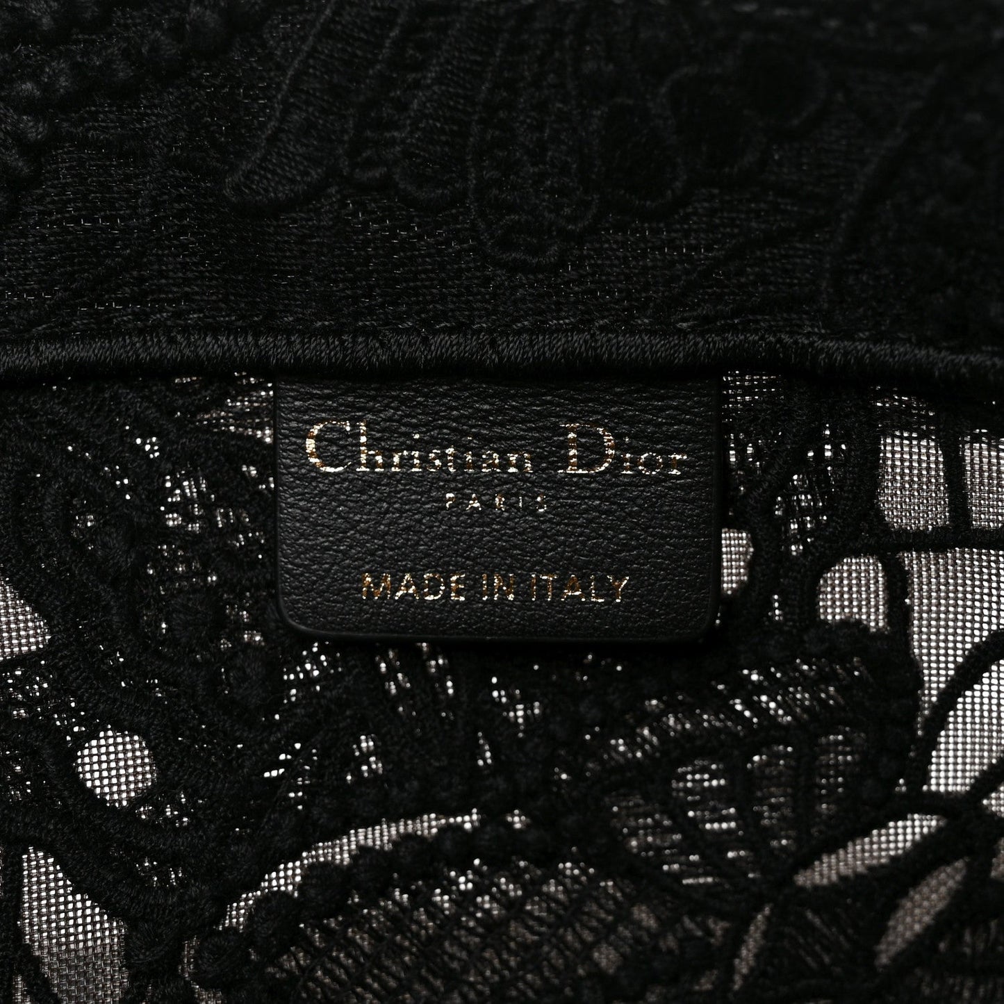 Embroidered 3D Macrame D-Lace Butterfly Large Book Tote Black Multicolor