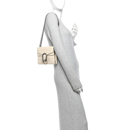 Textured Calfskin Crystal Mini Dionysus Shoulder Bag Mystic White