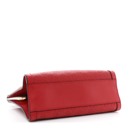 Guccissima Small Padlock Tote Red
