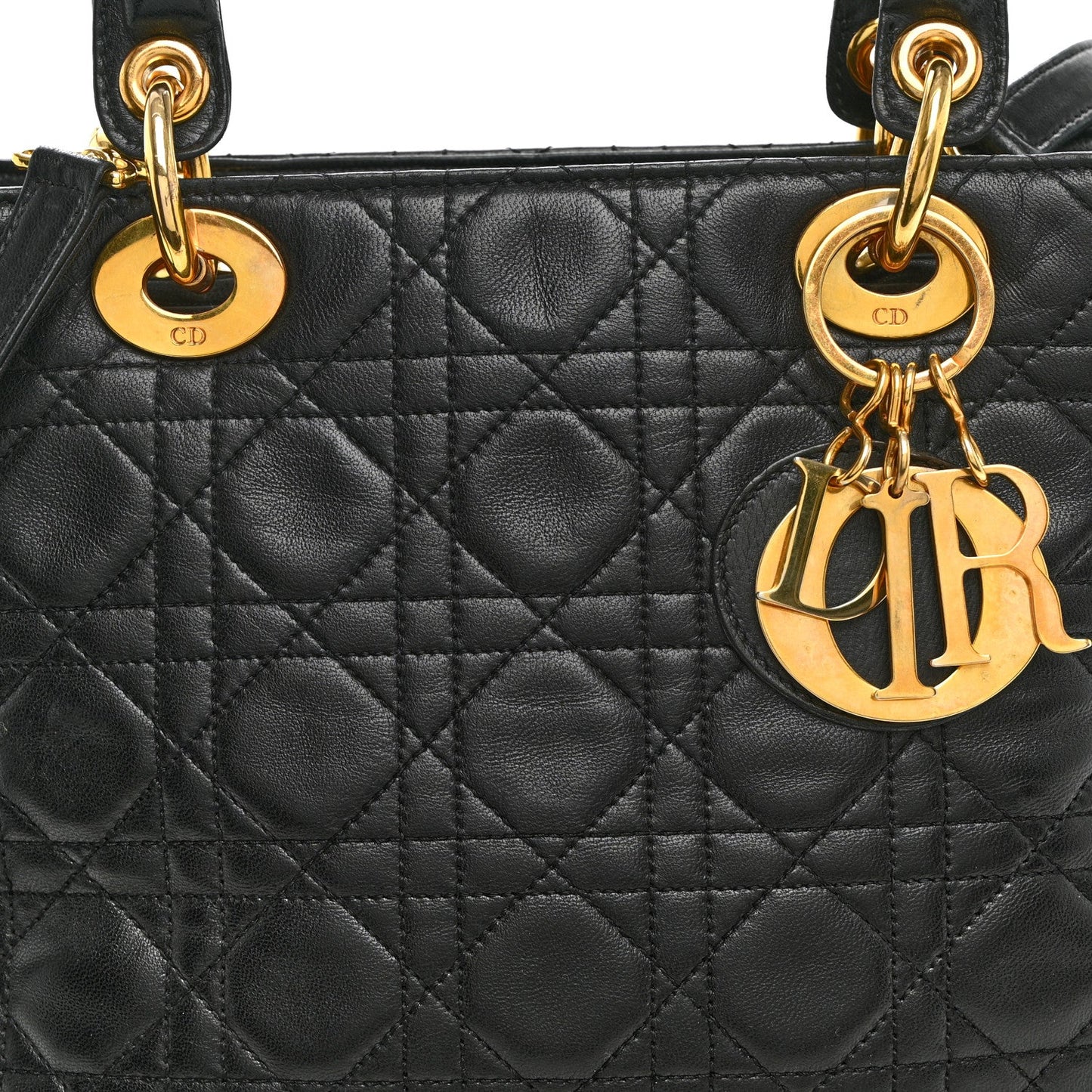 Lambskin Cannage Medium Lady Dior Black